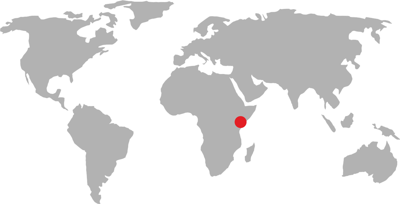 World map pointing to Kenya